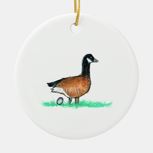 12 dagen kerstversiering - Zes ganzen Keramisch Ornament (Voorkant)