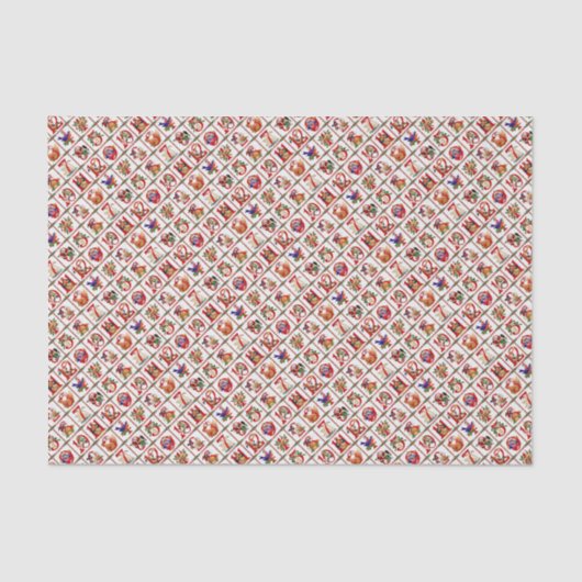 12 dagen kerstvierkant afdrukken tissuepapier (Voorkant)