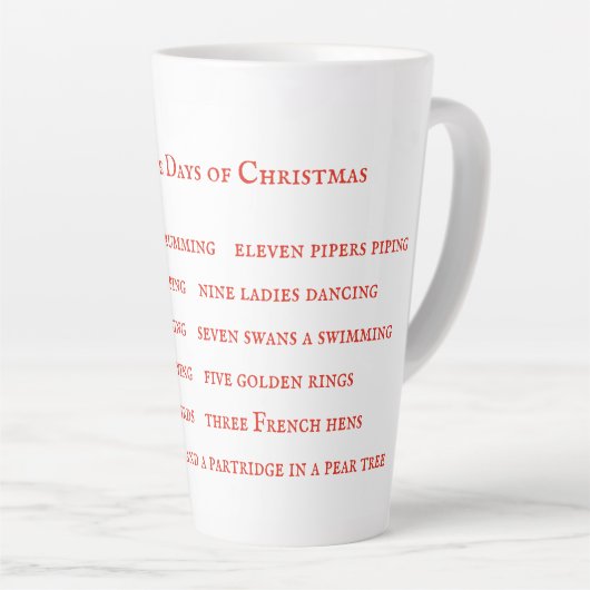 12 DAGEN LYRICS Tall Latte Mok (Rechterhoek)