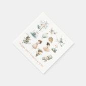 12 dagen met kerstillustraties servet (Hoek)