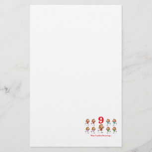 12 dagen negen dames dansen briefpapier