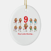 12 dagen negen dames dansen keramisch ornament (Rechts)