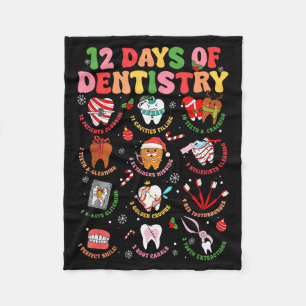 12 dagen tandheelkunde Tandarts Kerstmis Tand Kers Fleece Deken