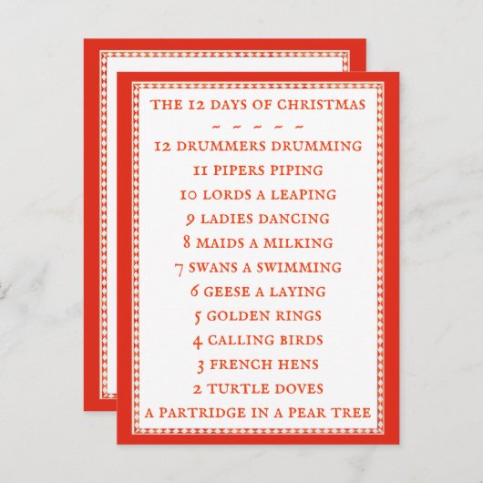 12 DAGEN TEKSTEN Briefkaart II (Voorkant / Achterkant)