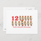 12 dagen twaalf drummers briefkaart (Voorkant / Achterkant)