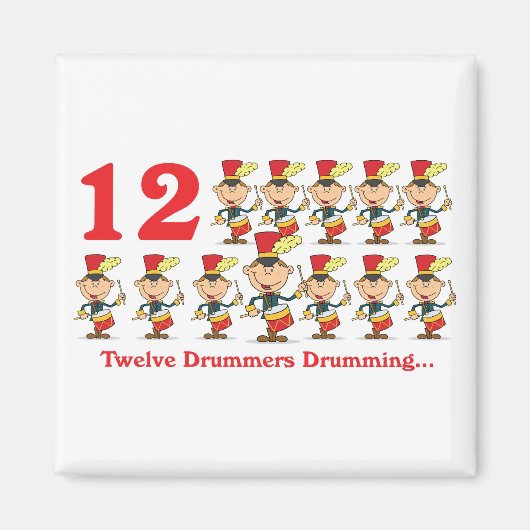 12 dagen twaalf drummers magneet (Voorkant)
