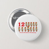 12 dagen twaalf drummers ronde button 5,7 cm (Voorkant /achterkant)