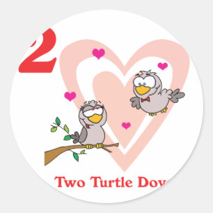 12 dagen twee tortelduiven ronde sticker