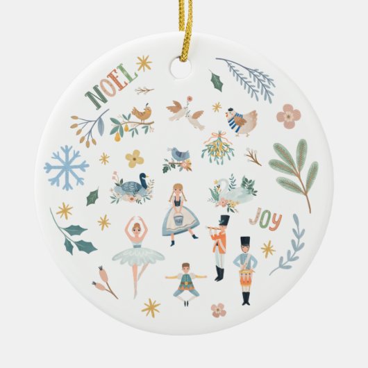 12 dagen van de traditionele kerstfeestdag keramisch ornament (Voorkant)