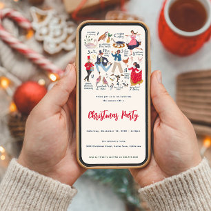 12 dagen van de traditionele partij van Kerstmis Kaart