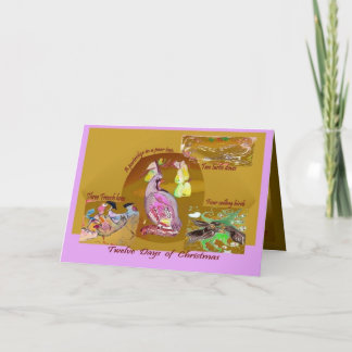 12 dagen van het wenskaart van Kerstmis Feestdagen Kaart