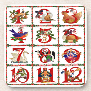 12 dagen van Kerst Quilt Print Cadeaus Bier Onderzetter