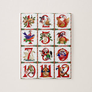 12 dagen van Kerst Quilt Print Cadeaus Legpuzzel