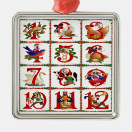 12 dagen van Kerst Quilt Print Cadeaus Metalen Ornament
