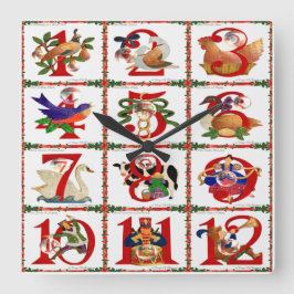 12 dagen van Kerst Quilt Print Cadeaus Vierkante Klok