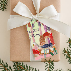 12 dagen van Kerstmis 6 ganzen leggen Cadeaulabel