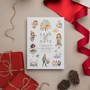 12 dagen van Kerstmis' Feestdagenkaart