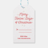 12 DAGEN VAN KERSTMIS/het Label van het Kerstmisgi Cadeaulabel (Achterkant)