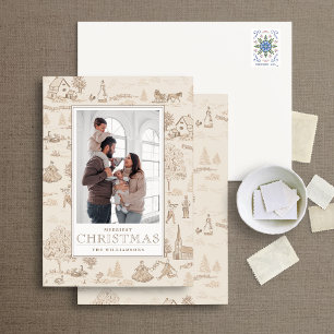 12 dagen van Kerstmis Toile Holiday Photo Card Kaart