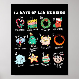12 dagen van Landd Unit Nursing Labor Delivery Nur Poster