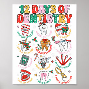 12 dagen van tandheelkunde kerst tandheelkundige p poster