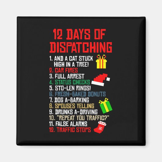 12 dagen verzending van een X-mas kerstcadeaubon Magneet (Voorkant)