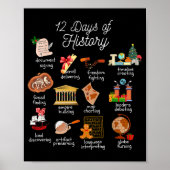 12 Day Of History Teacher Christmas Social Studies Poster (Voorkant)