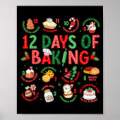 12 Days Of Baking Baker Christmas Cook Chef Baking Poster (Voorkant)