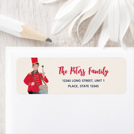 12 Days of Christmas Illustratie twaalf drummers Etiket (Insitu)