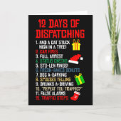 12 Days Of Dispatching Christmas Pajama X-mas Disp Kaart (Voorkant)