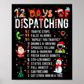 12 Days Of Dispatching Funny Christmas Dispatcher  Poster (Voorkant)