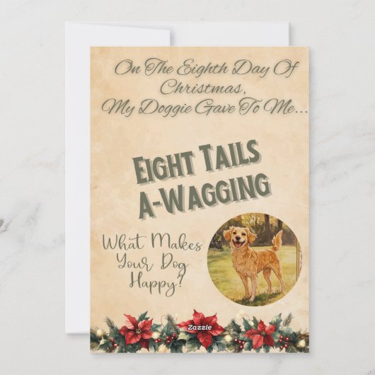 12 Days Of Doggie Christmas Day 8 Feestdagenkaart (Achterkant)