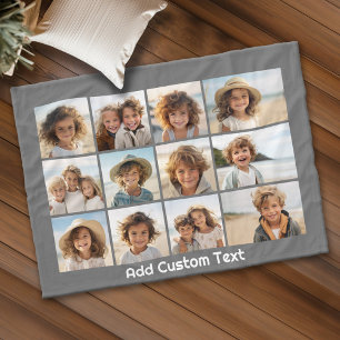 12 de Collage van de foto met de Grijze Fleece Deken