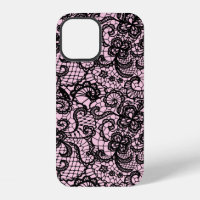 Dentelle Noire Sur coque iphone Coque Rose