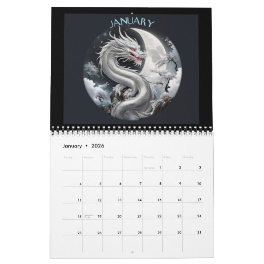 12 DRAGON Calendrier (Jan 2026)