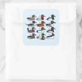 12 Eenden Vierkante Sticker (Tas)