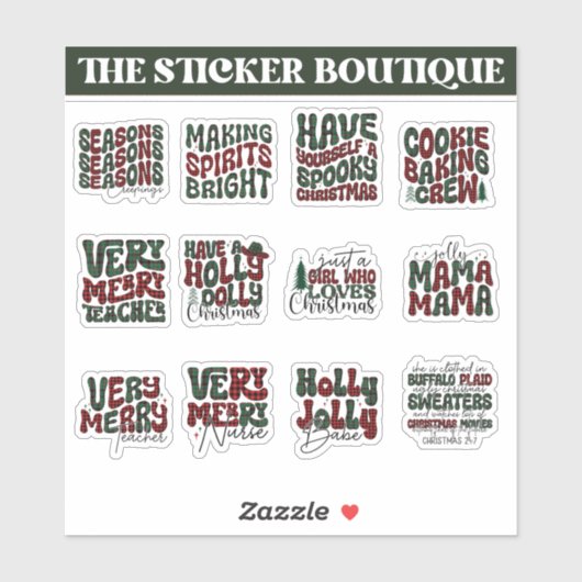 12 En Un Sticker Plaid De Noël Festif Pack (Feuille)