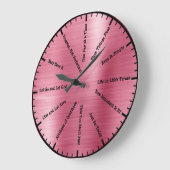 12 Étape Sobriété Alcooliques Mur Rose Horloge (Angle)