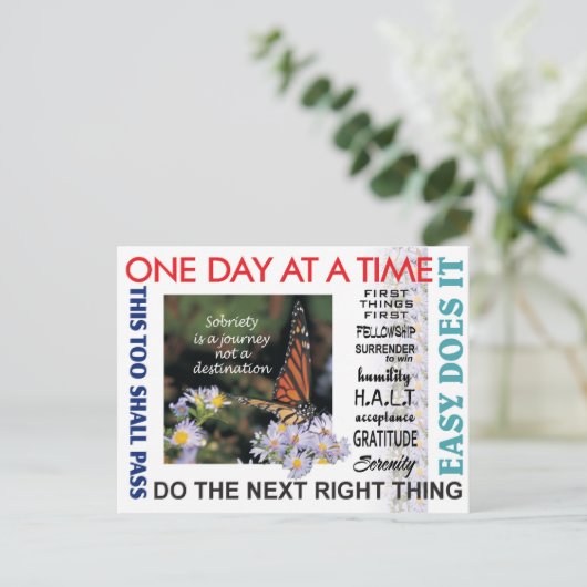 12 étapes slogans de récupération carte de voeux (Debout devant)