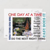 12 étapes slogans de récupération carte de voeux (Devant / Derrière)