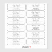 12 Étiquettes d'adresse claires avec noms d'invité (Feuille)