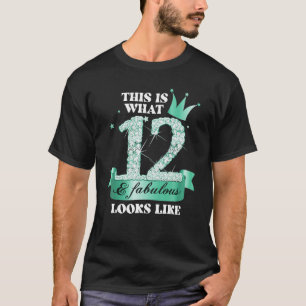 12 & Fabulous I Turquoise Black Party Group Photo T-shirt