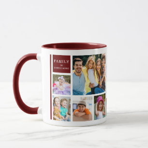 12 Familie Foto Collage Citaat Monogram Rode Wijn Mok