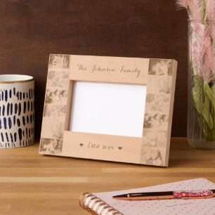 12 Familie Fotocollage Monogrammed Houten Laser Gegraveerde Lijstjes