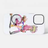 12 Fille avec coque iphone de vélo rose (Verso Horizontal)