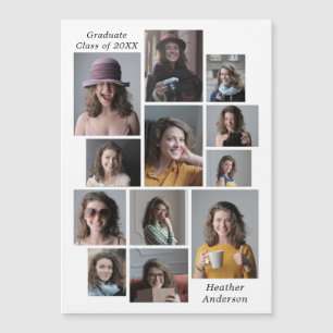 12 foto collage afstudeer magnetische kaart