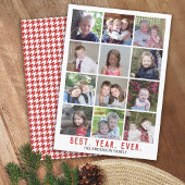 12 Foto Collage Beste jaar ooit kerstrood Feestdagenkaart