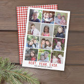 12 Foto Collage Beste jaar ooit kerstrood Feestdagenkaart
