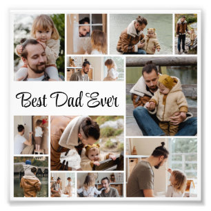 12 Foto Collage Beste Papa Ooit Foto Vergroting Afdruk