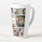 12 Foto Collage Beste vader ooit Latte Mok (Rechterhoek)